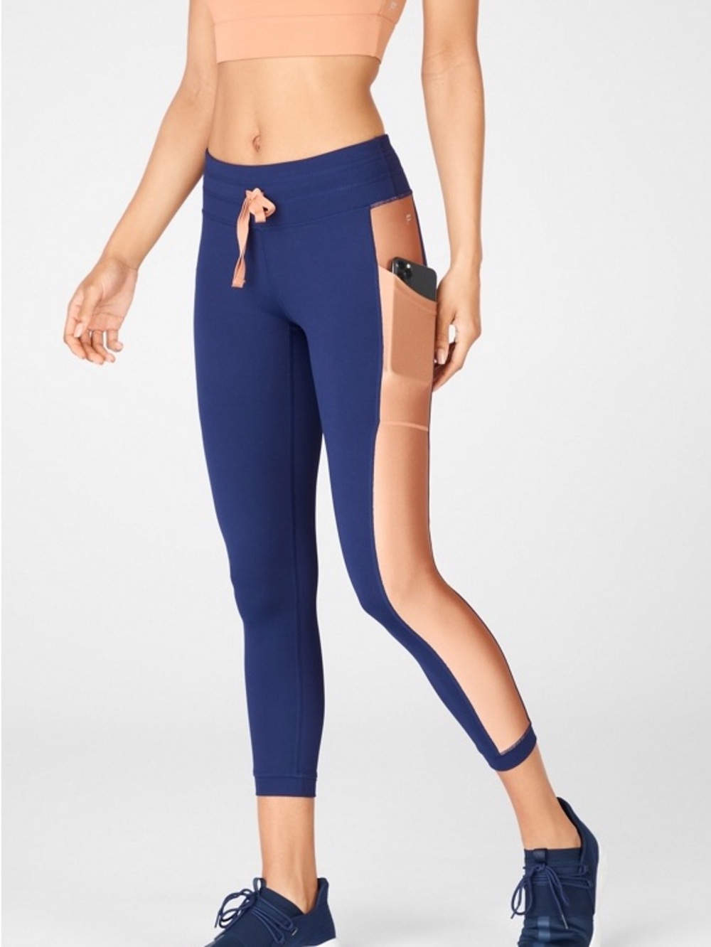 Fabletics Mid-Rise PowerHold Tie-Waist 7/8 Leggings Size M